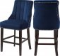 Oxford Counter Stool 722 Set of 2 Navy Velvet Fabric - Meridian