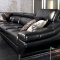 K8302 Sectional Sofa in Shiny Black Leather by VIG w/Steel Base