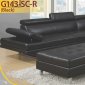 G143 Sectional Sofa in Black Bonded Leather by Glory