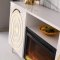 Myra Electric Fireplace Media Console in White w/Gold Trim