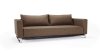 Cassius Olive Begum Fabric Sofa Bed w/Chromed Steel Legs