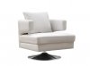 White, Chocolate or Black Leather Modern Swivel Club Chair