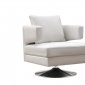 White, Chocolate or Black Leather Modern Swivel Club Chair