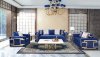 Lawrence Sofa & Loveseat Set in Blue Velvet Fabric w/Options