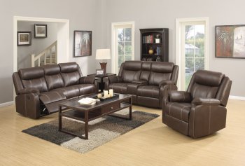 Domino Motion Sofa & Loveseat Set in Chocolate by Klaussner [SFKRS-Domino Chocolate]