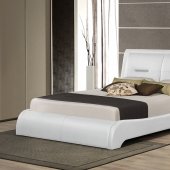 B173 Upholstered Bed in White Leatherette