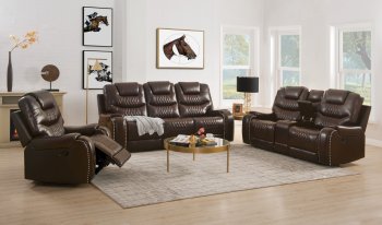 Braylon Motion Sofa 55415 in Brown PU by Acme w/Options [AMS-55415 Braylon]