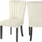 Shelby Dining Chair 725 Set of 2 Cream Velvet Fabric by Meridian