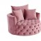 Zunyas Accent Chair AC00291 in Pink Velvet by Acme w/Swivel