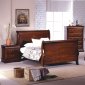 Brown Cherry Finish Classic Bedroom w/Optional Case Goods