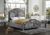 Rosie Upholstered Bed in Grey Velvet Fabric by Meridian