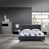 8284-Bianca Bedroom by Global w/Black Upholstered Bed & Options