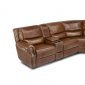 Chauncey Power Motion Sectional Sofa 6Pc Brown Leather