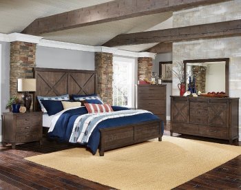 Hill Creek Bedroom 1728 in Rustic Brown by Homelegance w/Options [HEBS-1728- Hill Creek]