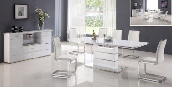 411DT Dining Table in White by American Eagle w/Optional Items [AEDS-411DT&109CH White]