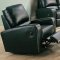 Black Bonded Leather Modern Living Room Motion Sofa w/Options