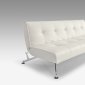 White Full Leatherette Modern Convertible Sofa Bed w/Chrome Legs