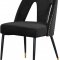 Akoya Dining Chair 794 Set of 2 Black Velvet Fabric by Meridian