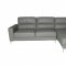 Memphis Sectional Sofa in Gray Bonded Leather by Whiteline