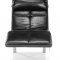 Black Leatherette Modern Chaise Lounger with Head Cushion