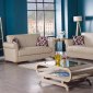 Yonkers Sofa Bed in Cream Leatherette by Empire w/Options