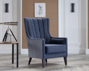 Palmer Accent Armchair in Navy Fabric by Bellona [IKAC-Palmer Navy]