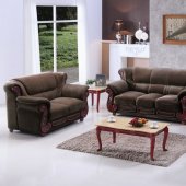 7981 Sofa & Loveseat in Chocolate Fabric by American Eagle