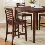 Brown Cherry Finish 5 Piece Modern Counter Height Dinette Set