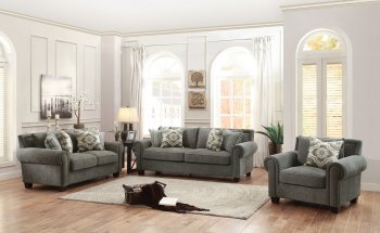 Hooke Sofa 8306FA in Grey Fabric by Homelegance w/Options [HES-8306FA Hooke]