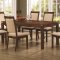 Brown Finish Modern 7Pc Dining Set w/Upholstered Chairs