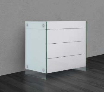 Il Vetro Single Dresser in High Gloss White by Casabianca [CBD-Il Vetro Single White]