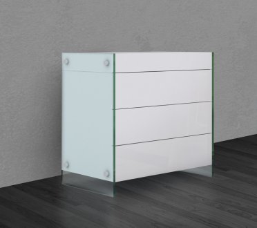 Il Vetro Single Dresser in High Gloss White by Casabianca