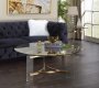 Sosi Coffee Table 3Pc Set LV01083 in Gold by Acme w/Glass Top