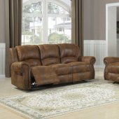 9708BJ Quinn Motion Sofa - Bomber Jacket Microfiber- Homelegance