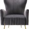 Opera Accent Chair 532 in Grey Velvet Fabric by Meridian