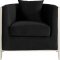 Circa Accent Chair 573 in Black Velvet Fabric by Meridian