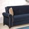 Irem Sofa Bed in Blue Microfiber by Rain w/Optional Items