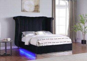 LCL-B03 Upholstered Bed in Black Velvet [BDB-LCL-B03 Black]