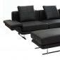 Savoy Sectional Sofa in Black Leather by Whiteline Imports