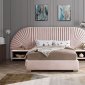 Cleo Bed in Pink Velvet by Meridian w/Options