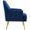 Revive Accent Chair in Navy Velvet Fabric by Modway