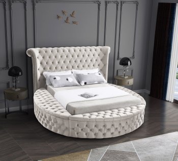 Luxus Velvet Bed in Cream by Meridian w/Options [MRB-Luxus Cream]