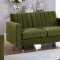 Lola Sofa 619 in Olive Velvet Fabric by Meridian w/Options