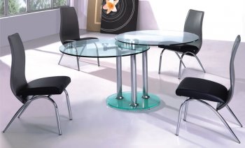 Round Shape Glass Swivel Top Modern Dinette Table w/Options [EFDS-9090 & W002]