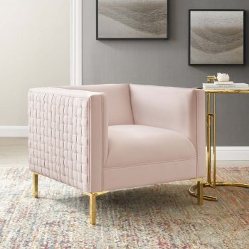 Resonate Accent Chair in Pink Velvet by Modway [MWAC-3916 Resonate Pink]