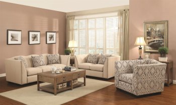 503291 Siana Sofa in Taupe Linen Fabric by Coaster w/Options [CRS-503291 Siana]