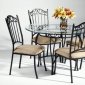 0710 Dining 5Pc Set by Chintaly w/Round Glass Top Table