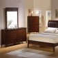 Rich Cappuccino Contemporary 5Pc Bedroom Set with Platform Bed