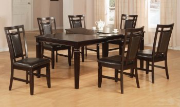 Dark Brown Finish Modern 5Pc Dining Set w/Optional Side Chairs [WDDS-1216]