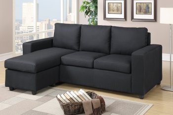 F7490 Reversible Sectional Dark Slate Linen-Like Fabric by Boss [PXSS-F7490]